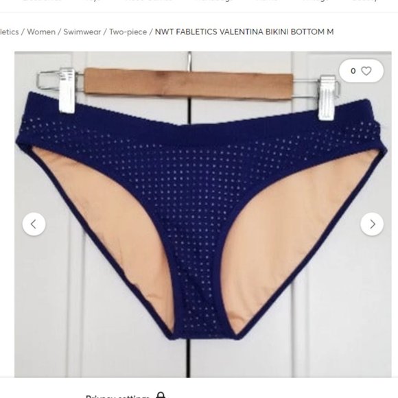 NWT FABLETICS VALENTINA BIKINI BOTTOM SWIMSUIT BLUE M S - Picture 3 of 9